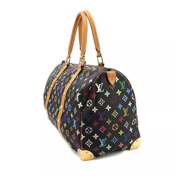 LOUIS VUITTON Monogram Multi Color Keepall 45 Luggage Noir M92640 Purse - Picture 3 of 8